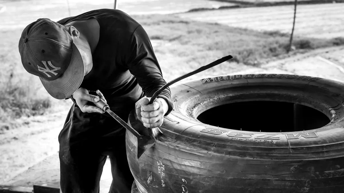 How large tire plugs help prevent future damage in heavy-duty tires